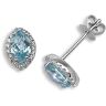 18 Carat White Gold Diamond-15pt Blue Topaz-1.30ct Studs