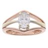 14ct White And Rose Gold Cubic Zirconia Single Stone Ring