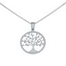 Silver Tree of Life Cubic Zirconia Pendant And Chain 18"