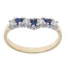 9ct Yellow Gold Blue Gemstone And Cubic Zirconia Wishbone Ring
