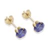 9ct yellow gold 5mm tanzanite CZ stud Earrings