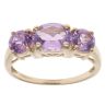 9ct Yellow Gold Amethyst Three Stone Ring