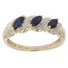 9ct Yellow Gold 0.10ct Diamond and Sapphire Three Stone Ring