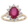 9ct Yellow Gold Ruby And Cubic Zirconia Cluster Ring