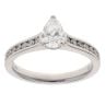 Platinum 0.70ct Pear And Brilliant Cut Diamond Solitaire Ring