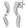 9ct White Gold Diamond Twist Drop Earrings