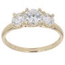 14ct Yellow Gold Cubic Zirconia Three Stone Ring