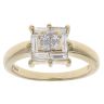 14ct Yellow Gold 0.65ct Princess And Baguette Cut Diamond Cluster Ring