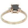 9ct Yellow Gold 0.92ct Black And White Princess Cut Diamond Solitaire Ring