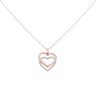 9ct White and Rose Gold Cubic Zirconia Inter-linked Double Heart Pendant and Chain 18"
