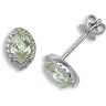 18 Carat White Gold Diamond-15pt Peridot-68pts Studs