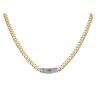 14ct Yellow Gold Monaco Classic Plain Pave Lock Curb Chain 24"