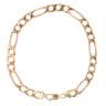 9ct Yellow Gold Figaro Bracelet 9"