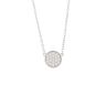 Sterling Silver Round Pavé Cubic Zirconia Disc Necklace