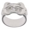 Silver Patterned Double Buckle Ring By Icesia Gents