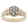 9ct Yellow Gold Floral Tanzanite Cluster Ring