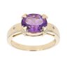 9ct Yellow Gold Amethyst and 0.05ct Diamond Ring