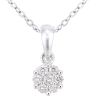 9ct White Gold Diamond Cluster Pendant Necklace
