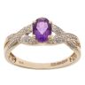 9ct Yellow And White Gold 0.05ct Diamond And Amethyst Ring