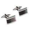 Black Mother Of Pearl Inlay Stainless Steel Cufflinks