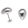Silver Pear Stud Earrings