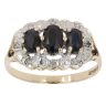 9ct Yellow Gold 0.05ct Diamond and Sapphire Cluster Ring