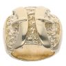 9ct Yellow Gold Patterned Double Buckle Ring