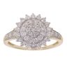 9ct Yellow Gold 1.00ct Diamond Cluster Ring