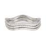 Sterling Silver Wavy Micro Set Cubic Zirconia Stacking Rings