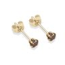 9ct yellow gold 3mm brown CZ stud Earrings