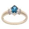9ct Yellow Gold 0.05ct Diamond And Sapphire Dress Ring