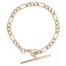 9ct Rose Gold Figaro T-Bar Bracelet 7"