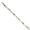 9ct Yellow Gold Blue Cubic Zirconia Bracelet 7"