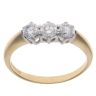 18ct Yellow Gold 0.75ct Brilliant Cut Diamond Trilogy Ring