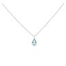 925 Sterling Silver Blue Topaz Teardrop Pendant And Chain 18"