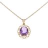 9ct Yellow Gold Amethyst Pendant And Chain 18"