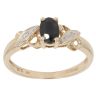 9ct Yellow Gold 0.05ct Diamond and Sapphire Solitaire Ring