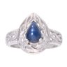 9ct White Gold Sapphire Celtic Ring