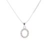 Silver Personalised Block Cubic Zirconia Initial Pendant and Chain