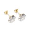 9ct yellow gold 8mm white CZ stud Earrings