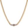 14ct Yellow Gold Monaco Classic Pave Lock Curb Chain 16"