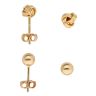 Silver Gold Plated Knot and Ball Stud Earrings Set of Two