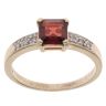 9ct Yellow Gold 0.05ct Diamond And Garnet Solitaire Ring