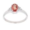 18ct White Gold 0.05ct Diamond And Orange Gemstone Ring