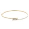 9ct Yellow And White Gold 0.03ct Diamond Hinged Bangle