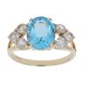 9ct Yellow Gold Blue Gemstone And Cubic Zirconia Ring