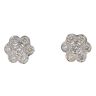 18ct Yellow Gold 1.00ct Brilliant Cut Diamond Floral Cluster Stud Earrings