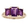 9ct Yellow Gold Three Stone Amethyst Ring