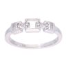 9ct White Gold Triple Square Diamond Ring
