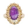 9ct Yellow Gold Amethyst Cabochon Dress Ring